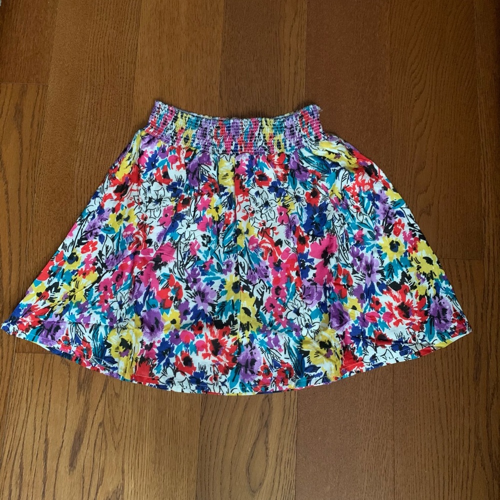Vintage Cute Colorful pastel floral mink skirt